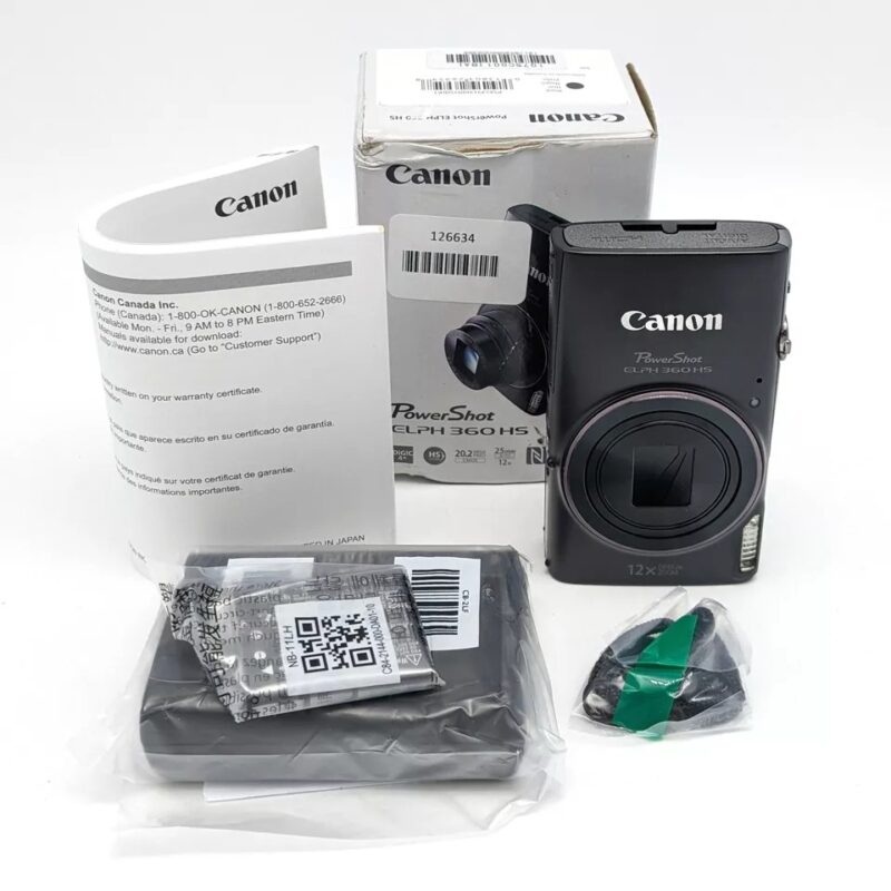 Canon PowerShot ELPH 360 HS Digital Camera 20.2 MP Black