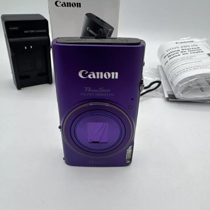 Canon PowerShot Elph 360 HS 20.2MP Digital Camera 12X Zoom Purple - Image 2